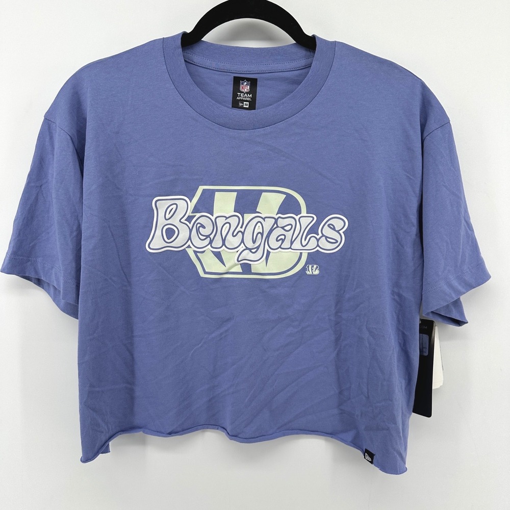 New Era NFL Cincinnati Bengals Cropped T-Shirt Blue Glow UV Ink Medium